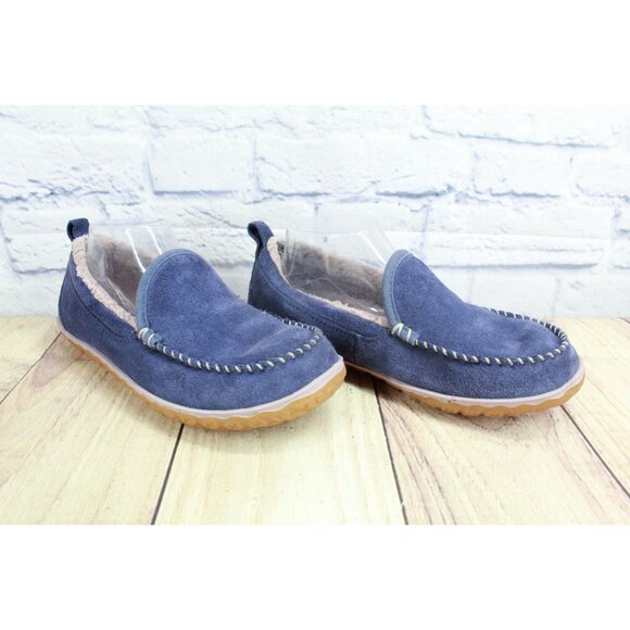LL Bean Mountain Slippers Moccasin Suede Raw Indigo Size 8 M - Picture 5 of 9